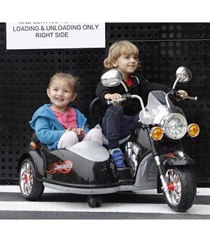 MOTO 2 A 6 AÑOS DE NIÑO, CON SIDECAR, NEGRA, INDIAN STYLE - INDA504-LE6447-SX138